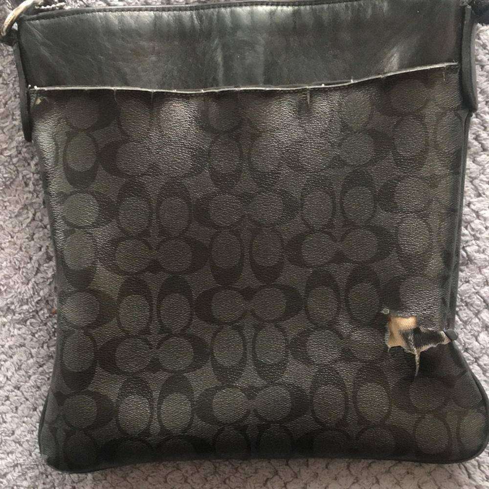 Gotham slim crossbody Coach Purse in Signature Print (Damaged) - Picture 7 of 16